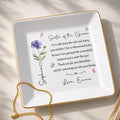 Personalized Sister of the Groom Jewelry Dish Custom Floral Gift