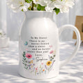 Personalized Ceramic Flower Vase Gift for Sister Butterfly Design