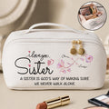 Personalized Faux Leather Makeup Bag Custom Design for Sister