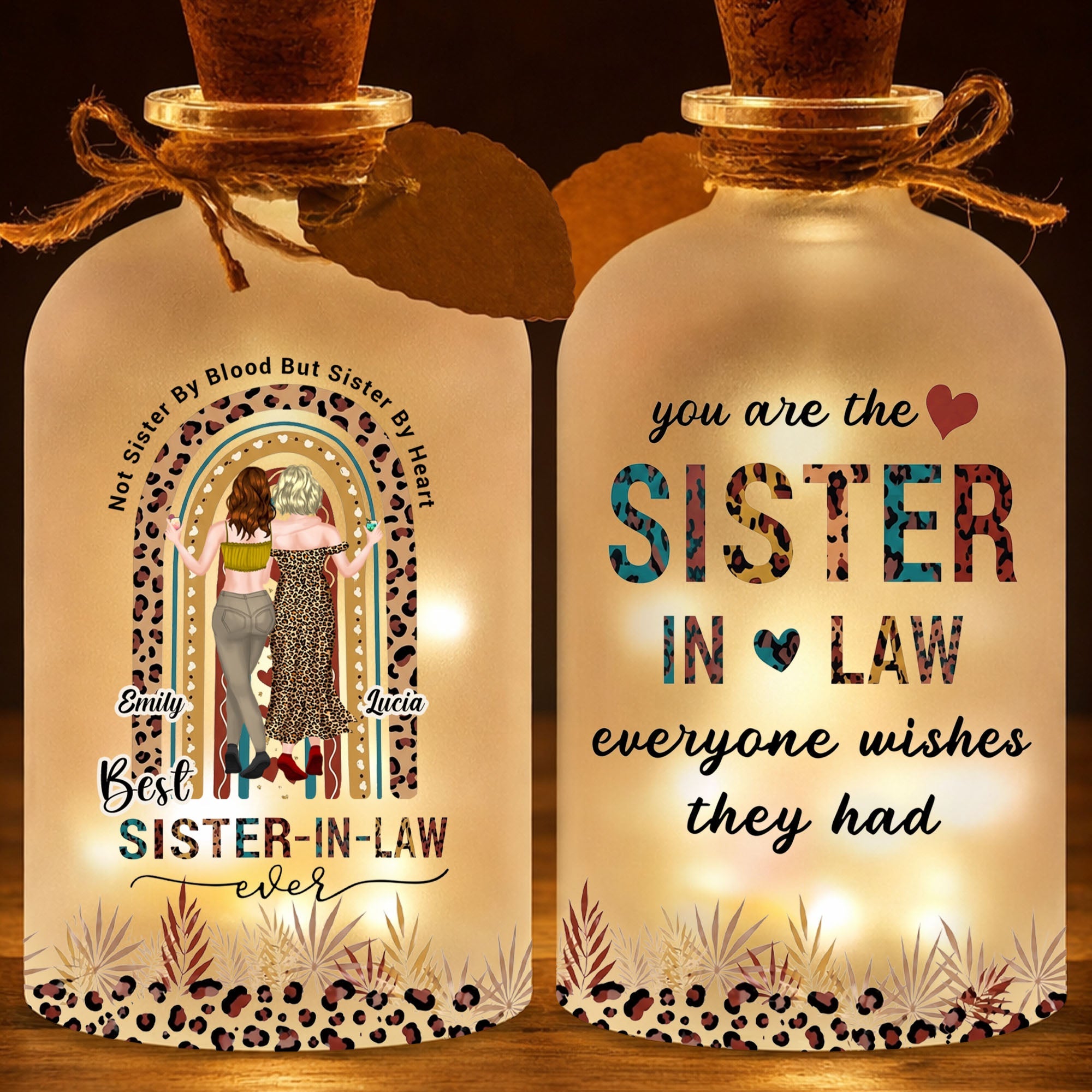 Personalized Short Bottle Light for Sister-in-Law Cute Gift Short Bottle Light GradoCreations