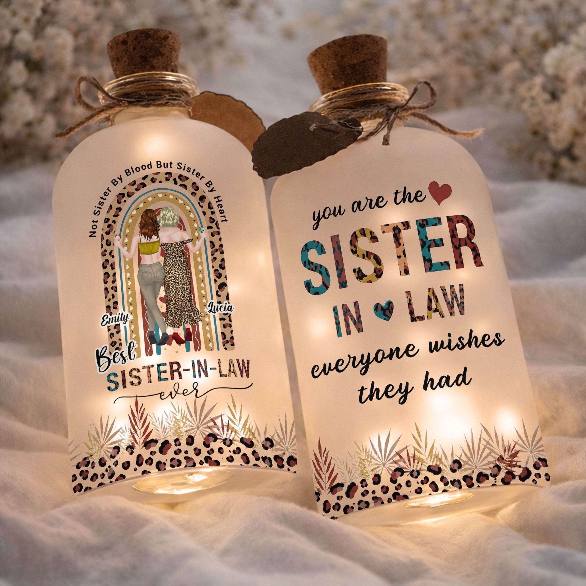 Personalized Short Bottle Light for Sister-in-Law Cute Gift Short Bottle Light GradoCreations