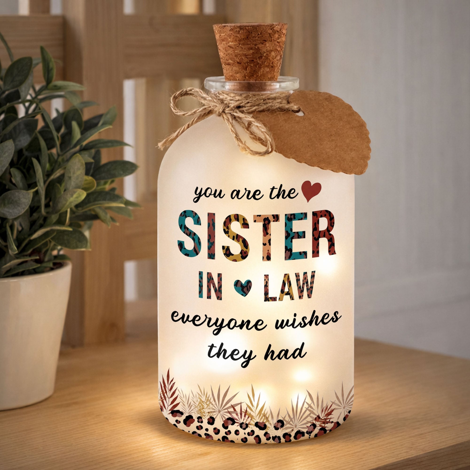 Personalized Short Bottle Light for Sister-in-Law Cute Gift Short Bottle Light GradoCreations