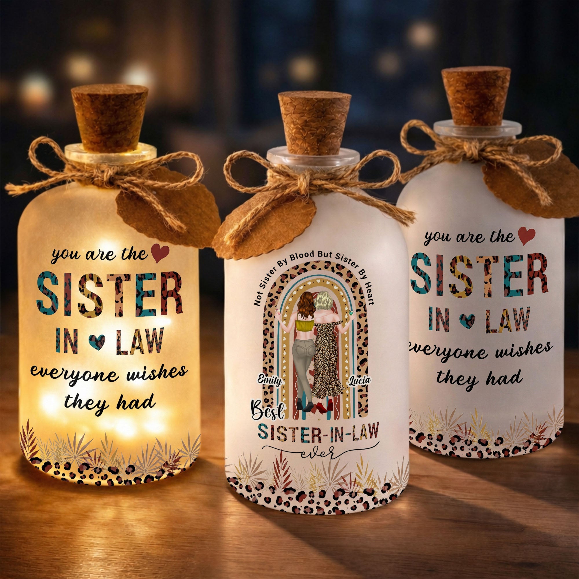 Personalized Short Bottle Light for Sister-in-Law Cute Gift Short Bottle Light GradoCreations