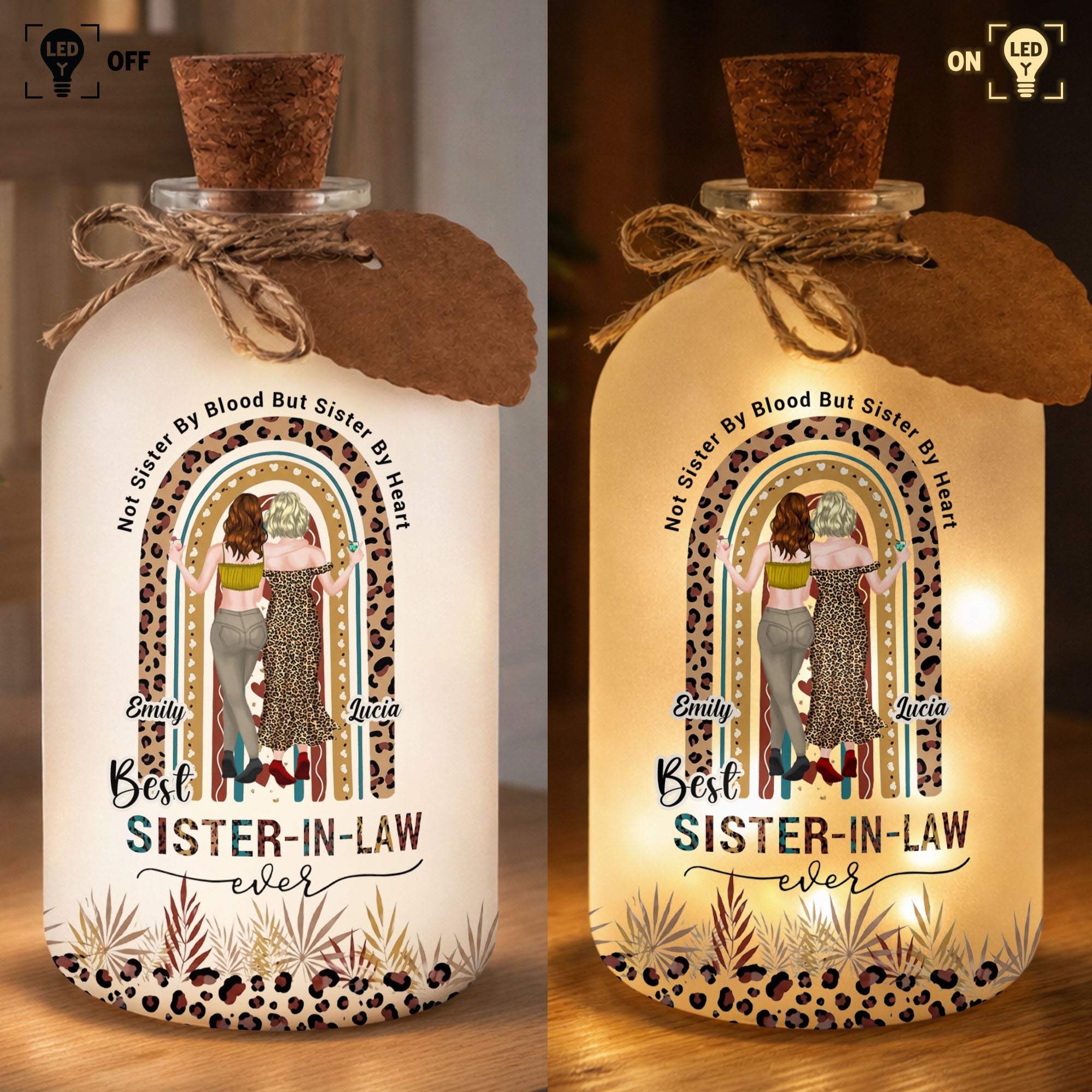 Personalized Short Bottle Light for Sister-in-Law Cute Gift Short Bottle Light GradoCreations
