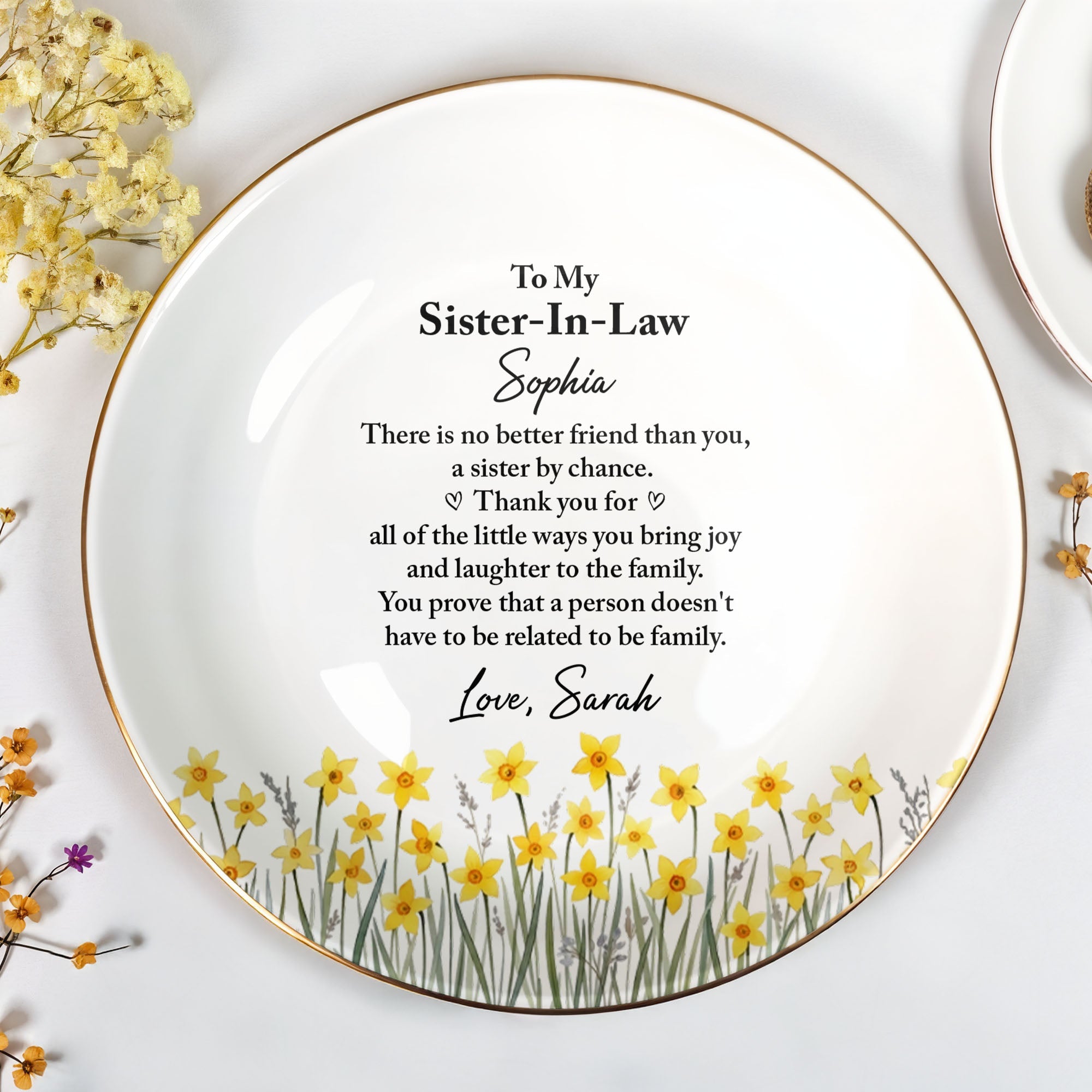 Personalized Jewelry Dish Custom Name Gift for Sister-in-Law Jewelry Dish GradoCreations
