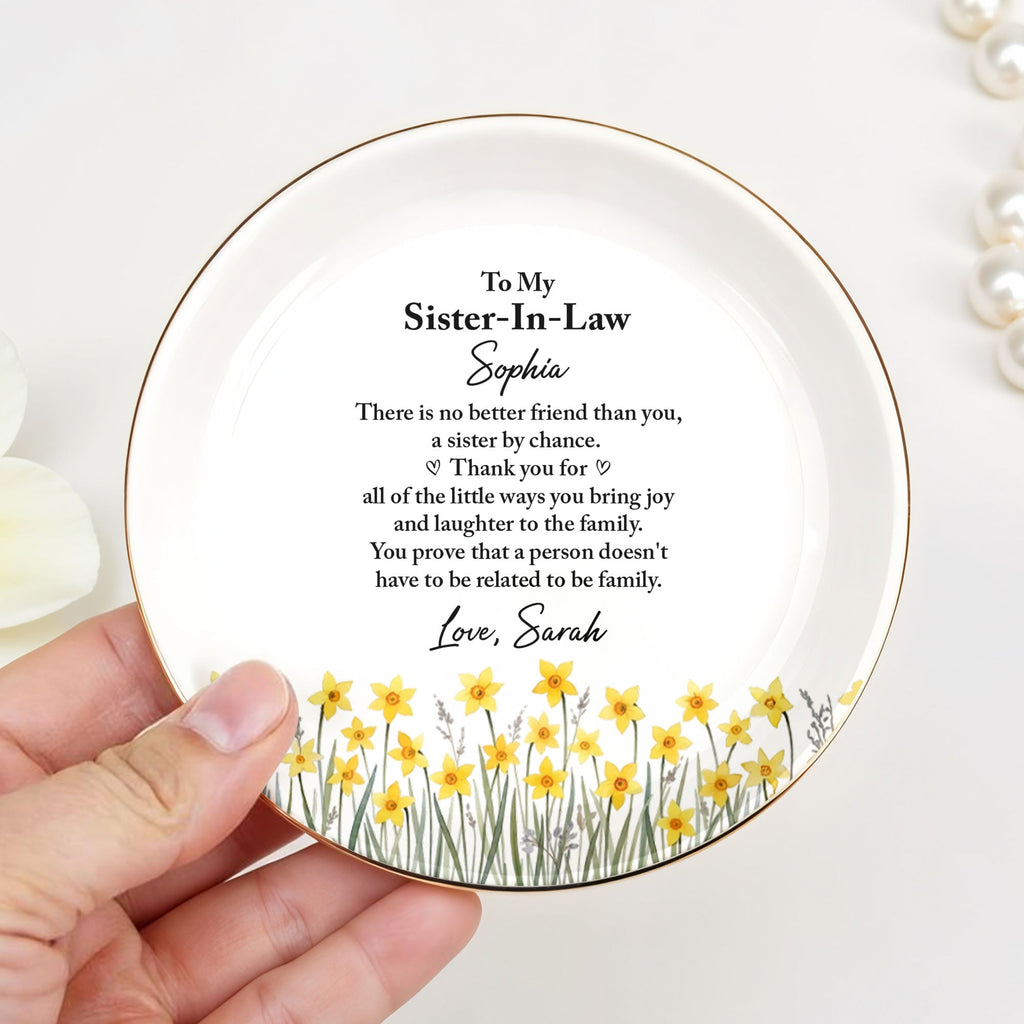 Personalized Jewelry Dish Custom Name Gift for Sister-in-Law Jewelry Dish GradoCreations