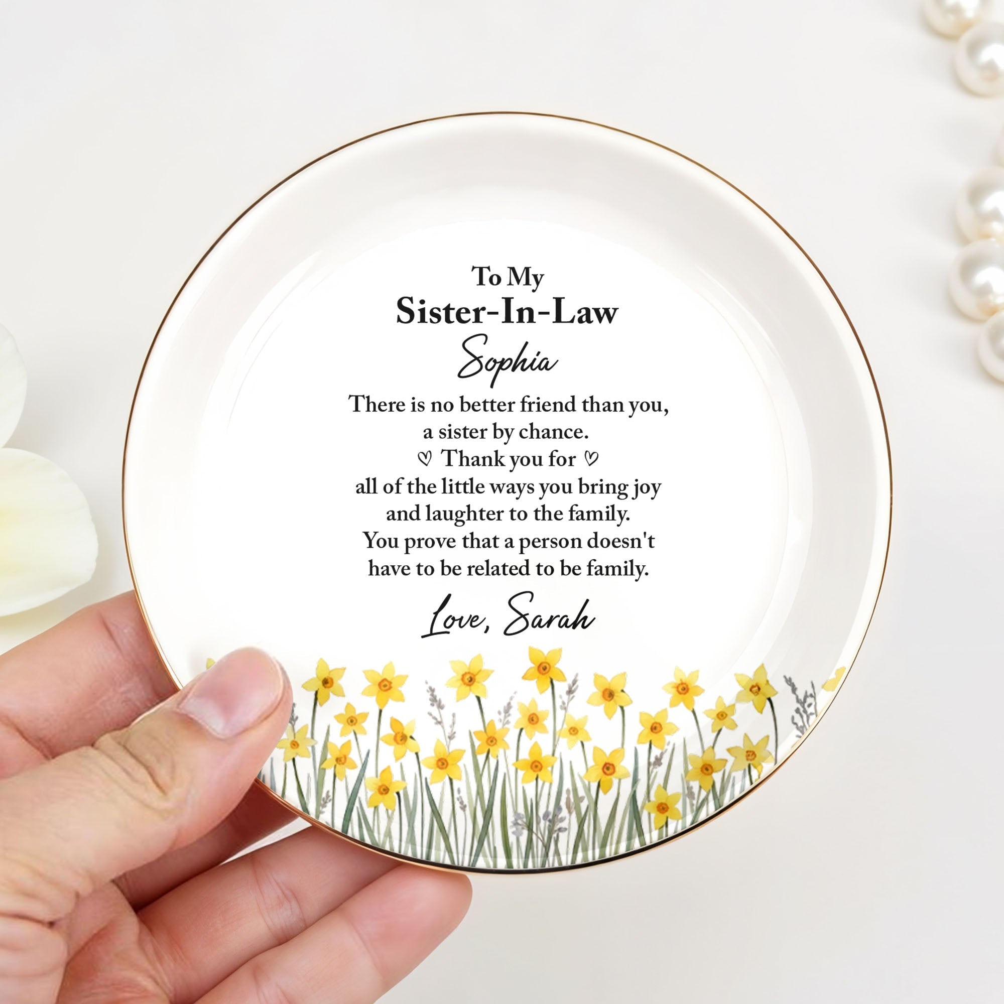 Personalized Jewelry Dish Custom Name Gift for Sister-in-Law Jewelry Dish GradoCreations