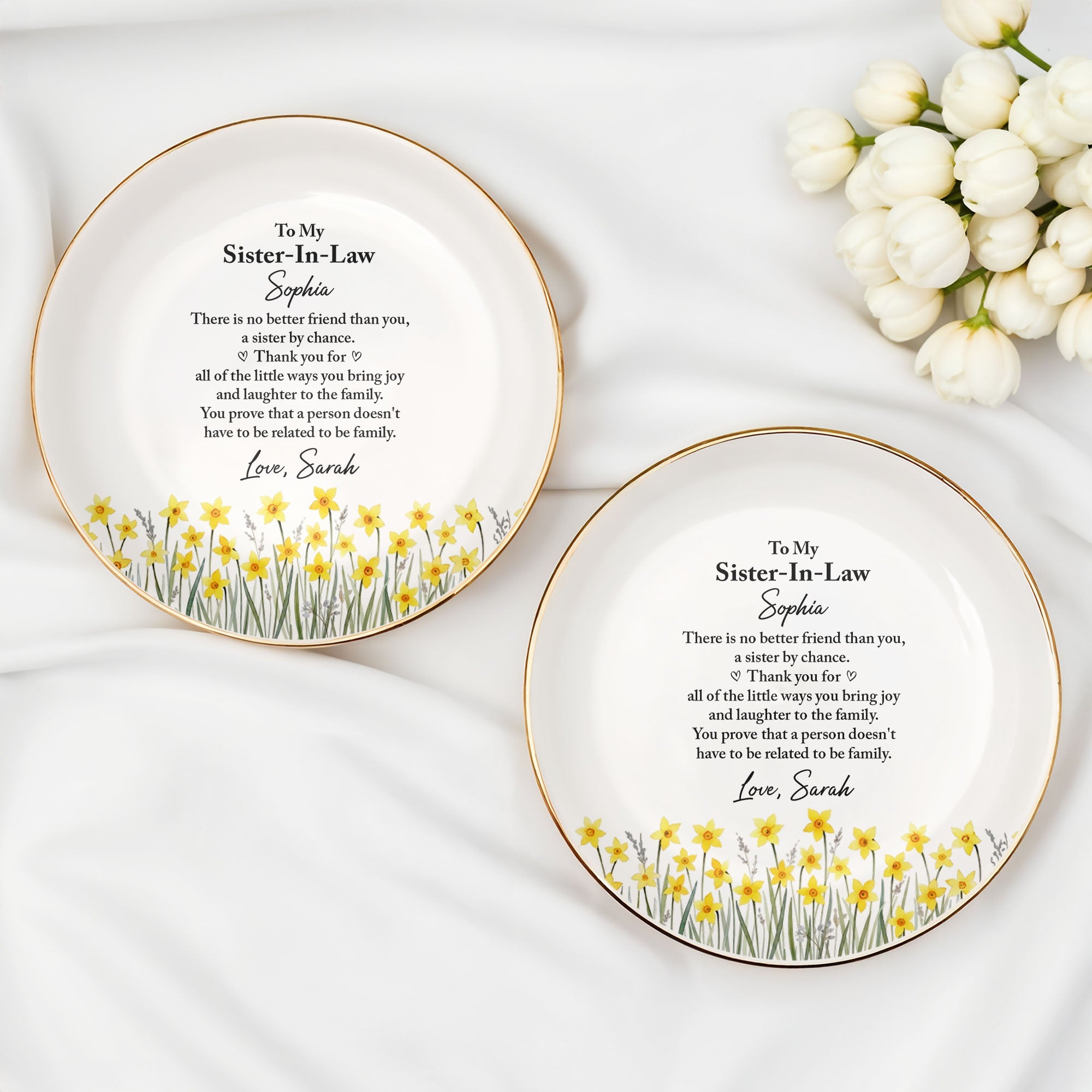 Personalized Jewelry Dish Custom Name Gift for Sister-in-Law Jewelry Dish GradoCreations