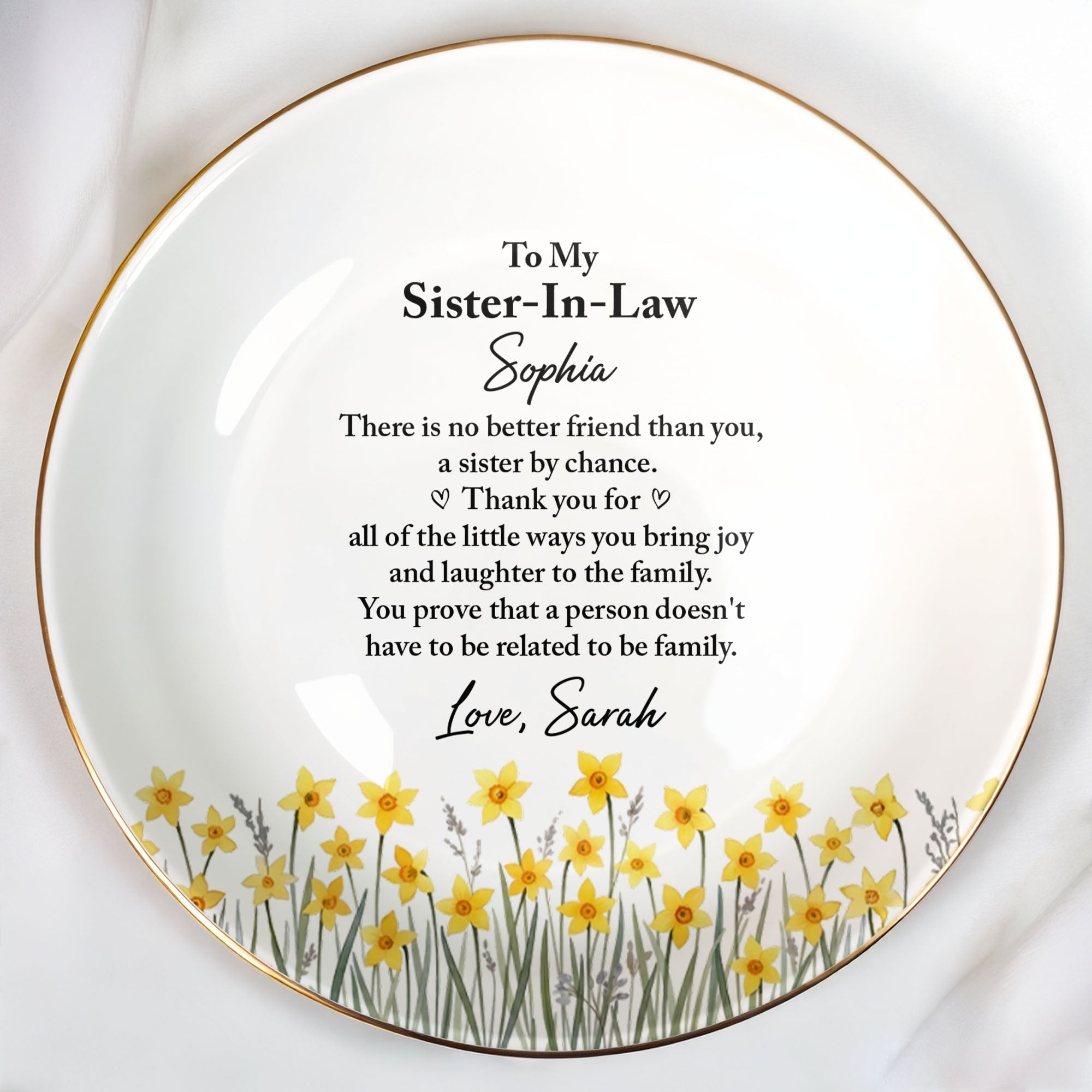 Personalized Jewelry Dish Custom Name Gift for Sister-in-Law Jewelry Dish GradoCreations