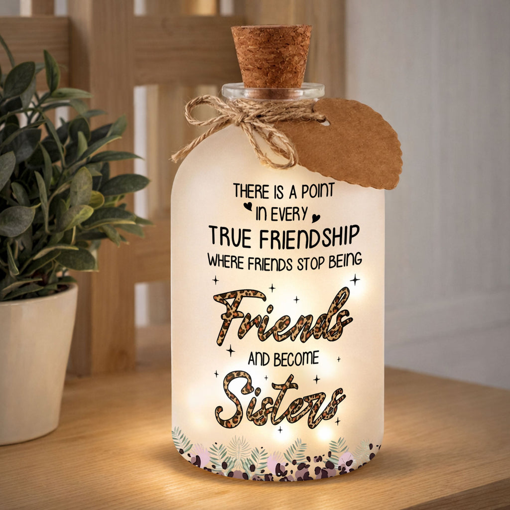 Personalized Frosted Glass Short Bottle Light Bestie Gift Short Bottle Light GradoCreations