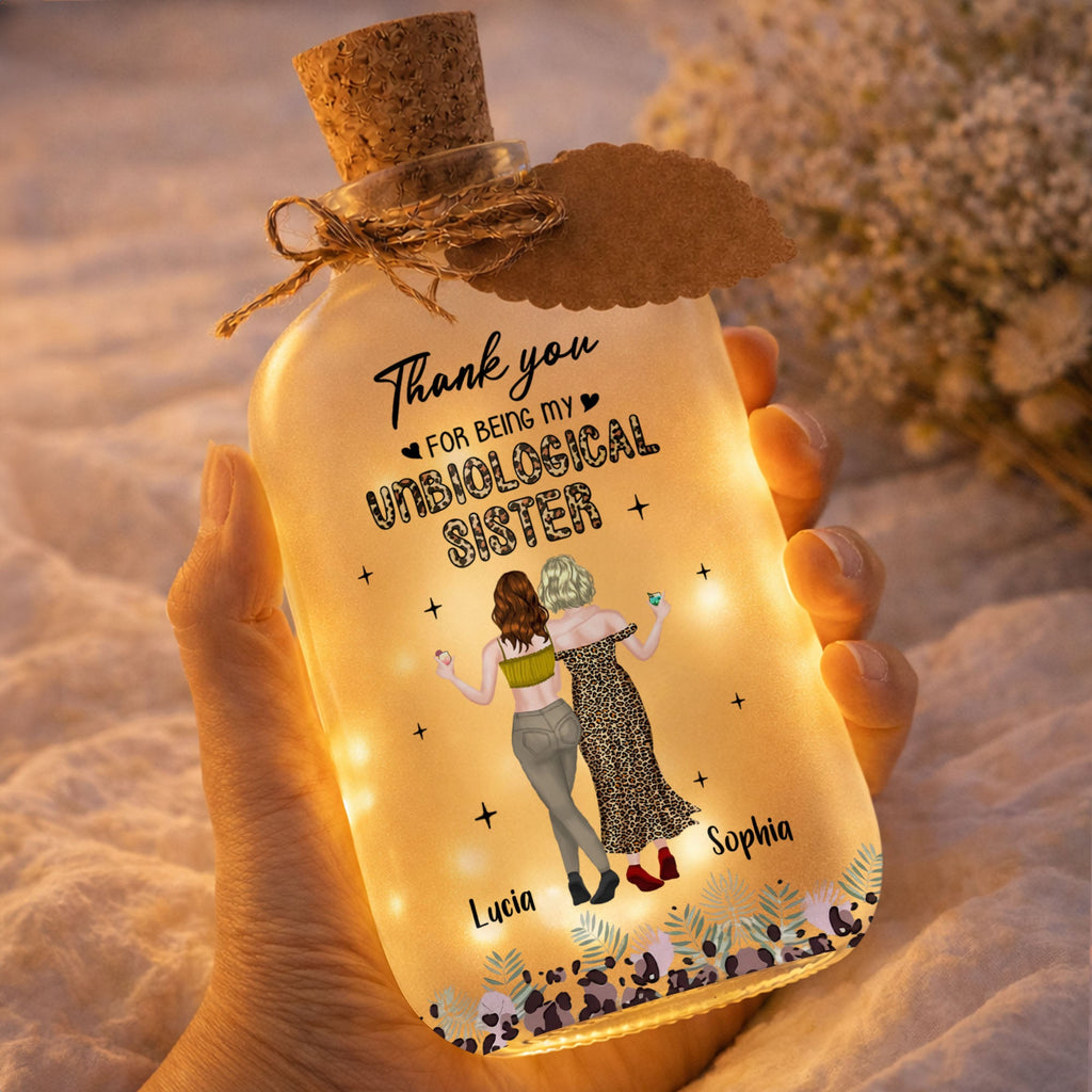 Personalized Frosted Glass Short Bottle Light Bestie Gift Short Bottle Light GradoCreations