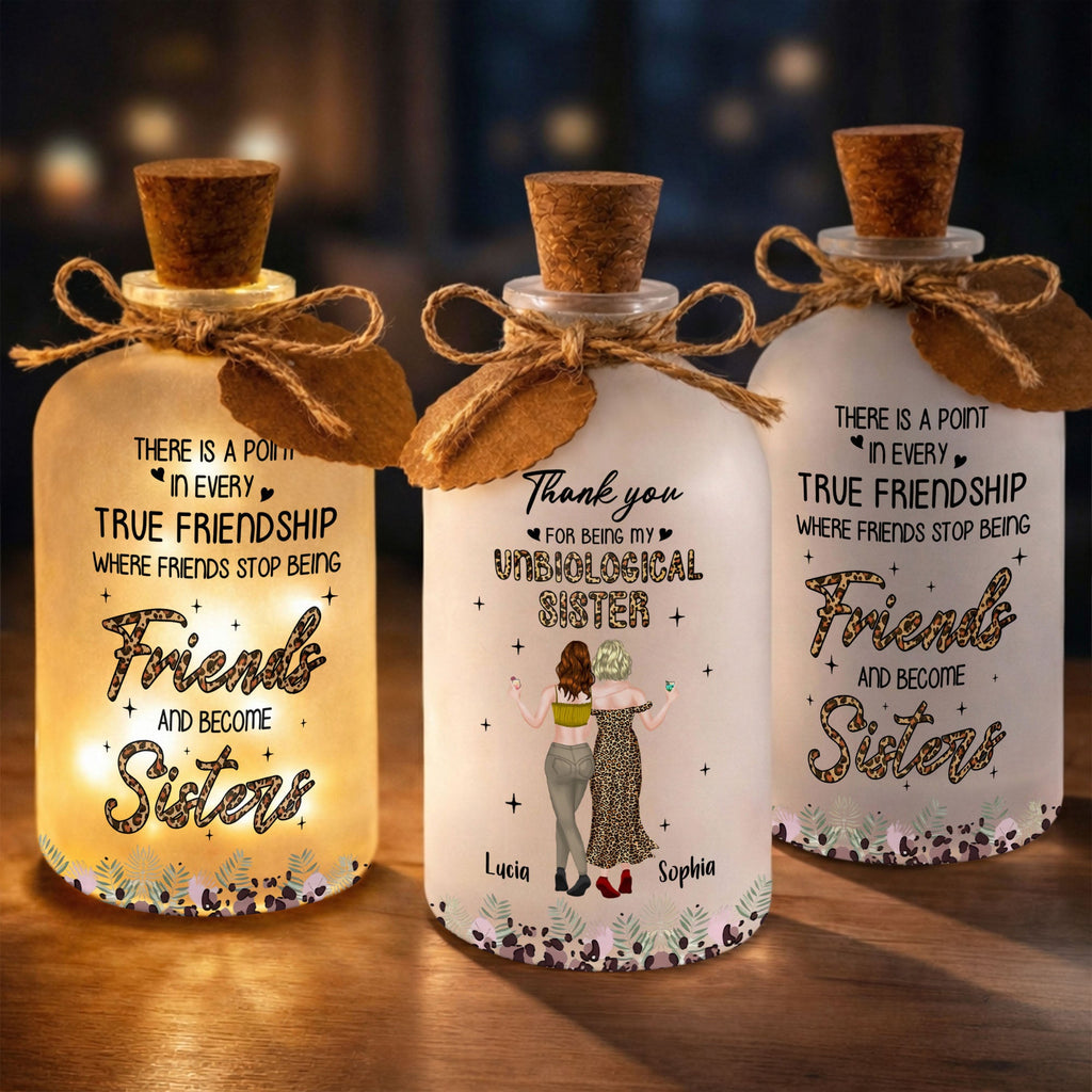 Personalized Frosted Glass Short Bottle Light Bestie Gift Short Bottle Light GradoCreations