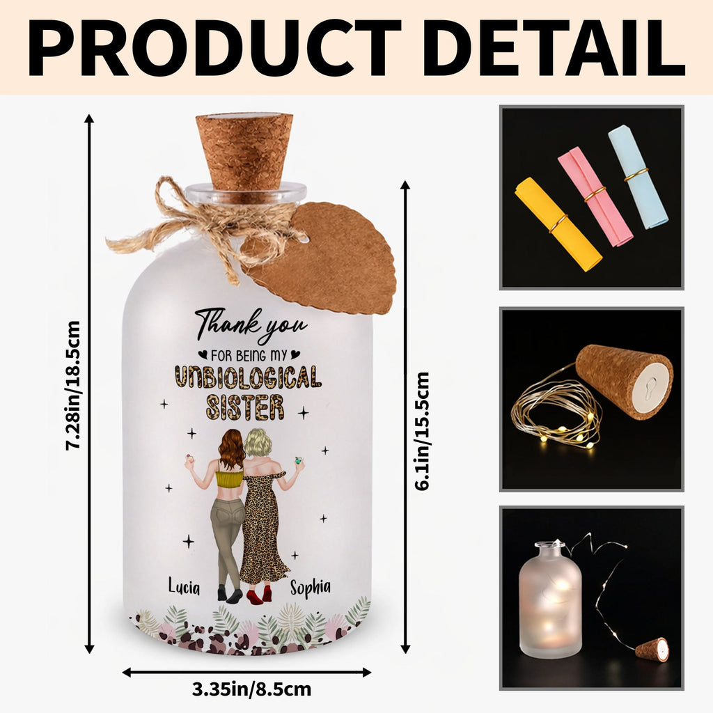 Personalized Frosted Glass Short Bottle Light Bestie Gift Short Bottle Light GradoCreations