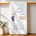 Personalized Kitchen Towel Custom Gift for Sister Flowers State Maps Kitchen Towel GradoCreations