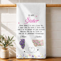 Personalized Kitchen Towel Custom Gift for Sister Flowers Kitchen Towel GradoCreations