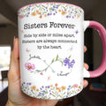 Personalized Sister Accent Mug Custom Floral Design Gift Accent Mug GradoCreations