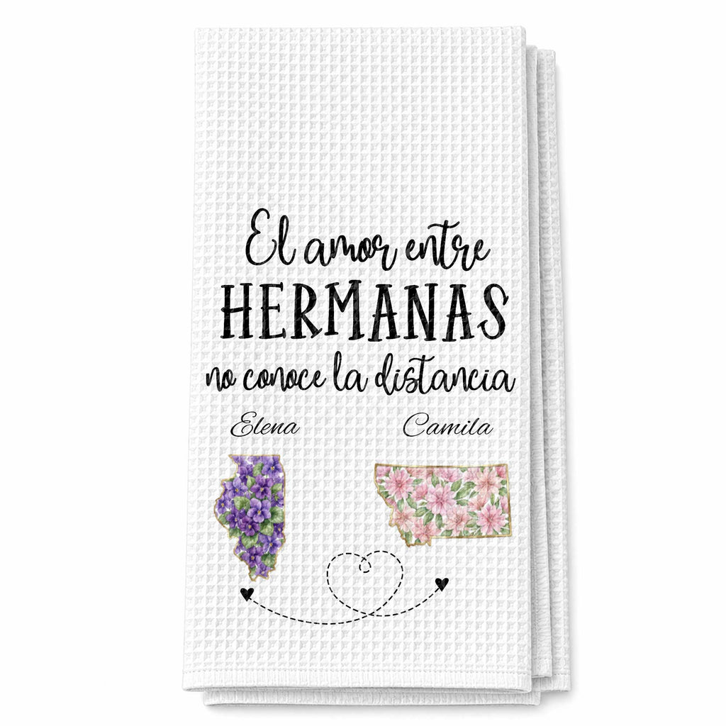 Personalized Kitchen Towel Custom State Art Gift for Sisters Kitchen Towel GradoCreations