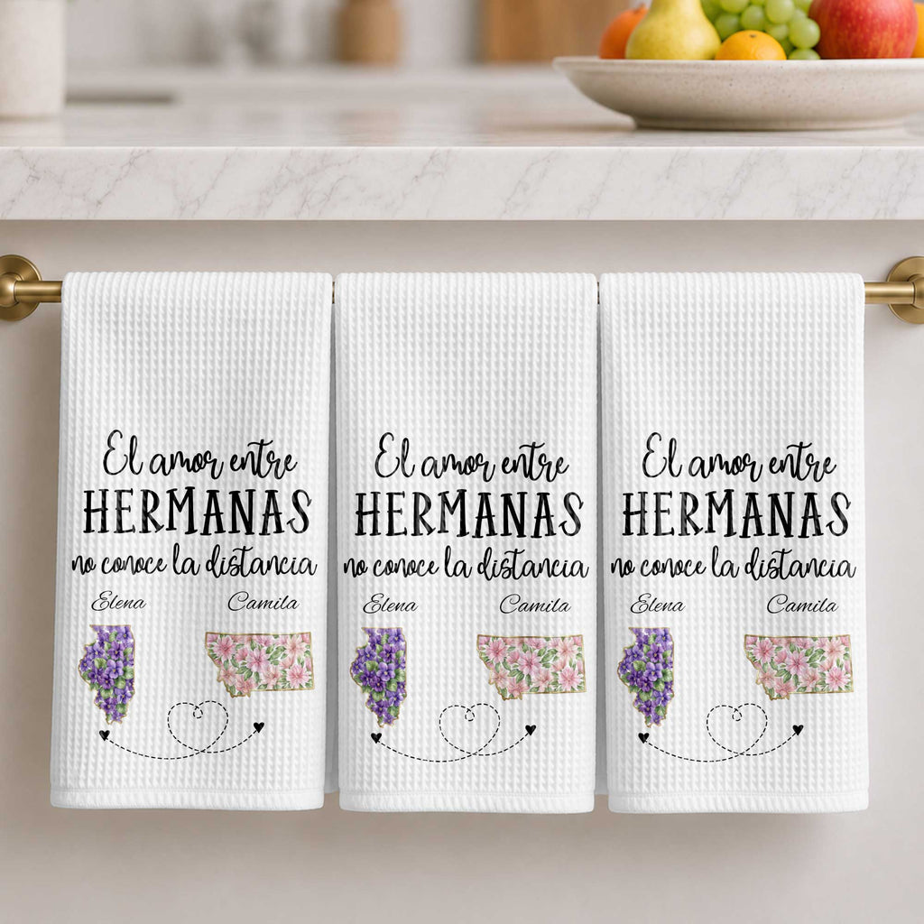 Personalized Kitchen Towel Custom State Art Gift for Sisters Kitchen Towel GradoCreations
