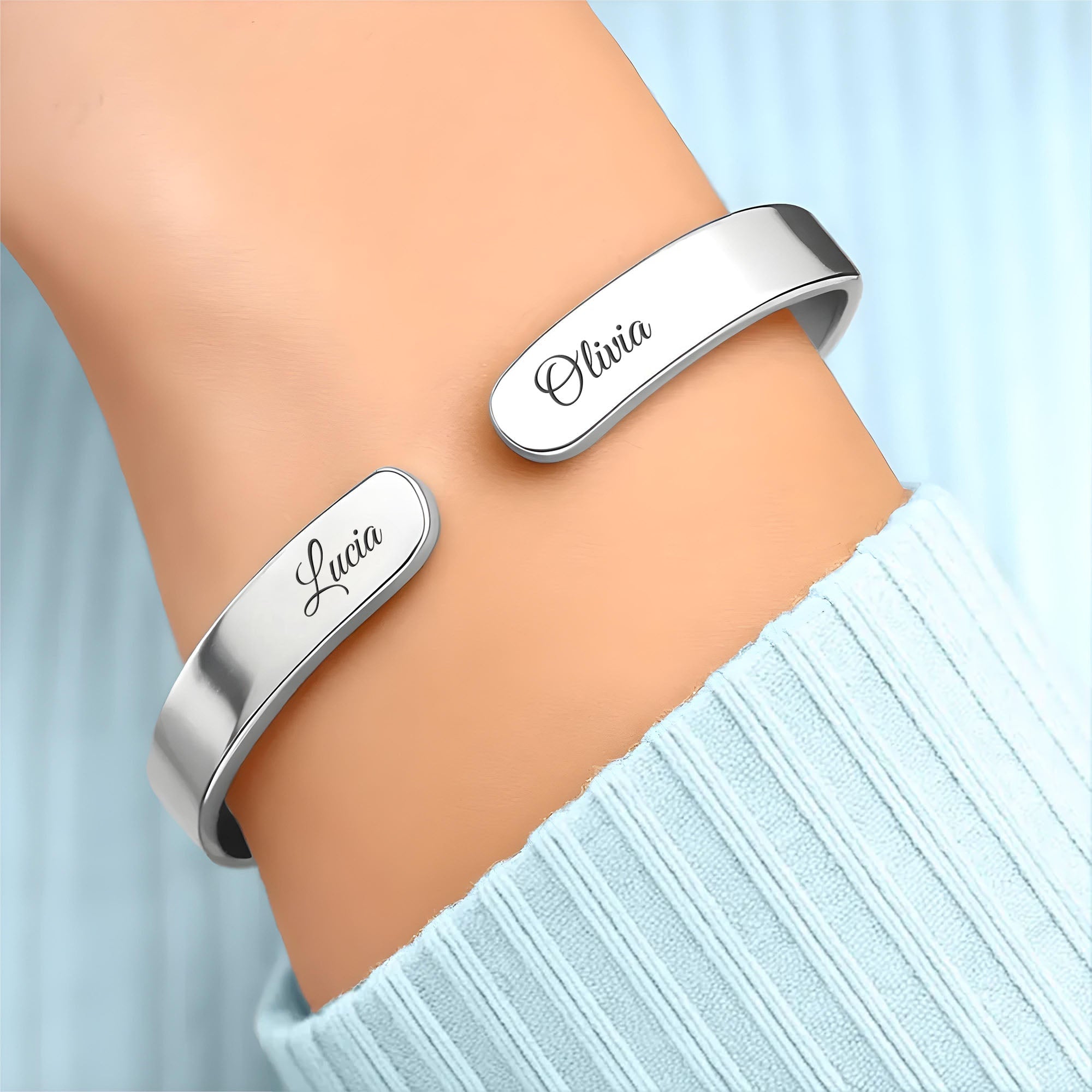 Personalized Sister Heart Bracelet Cuff Custom Gift for Her Bracelet Cuff GradoCreations