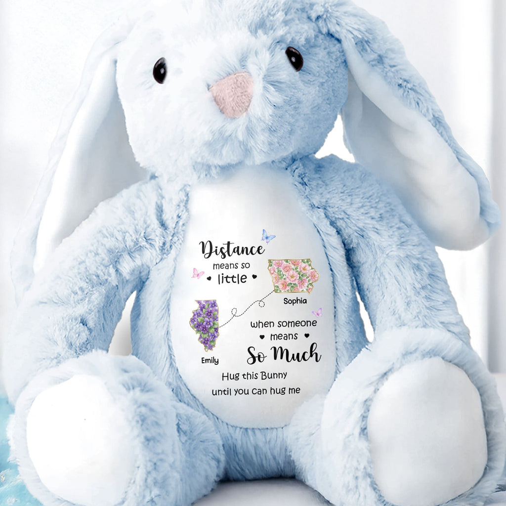Personalized Plush Stuffed Bunny Custom Name Gift for Sister Stuffed Bunny GradoCreations
