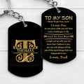 Personalized Stainless Steel Keychain Custom Name Dog Tag Gift for Son
