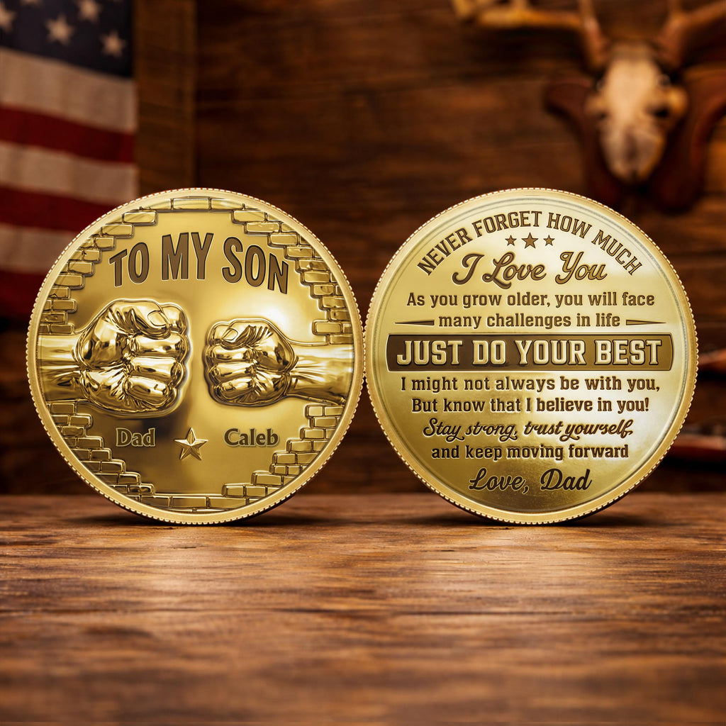 Personalized Fist Bump Commemorative Coin Custom Gift for Son Commemorative Coin GradoCreations