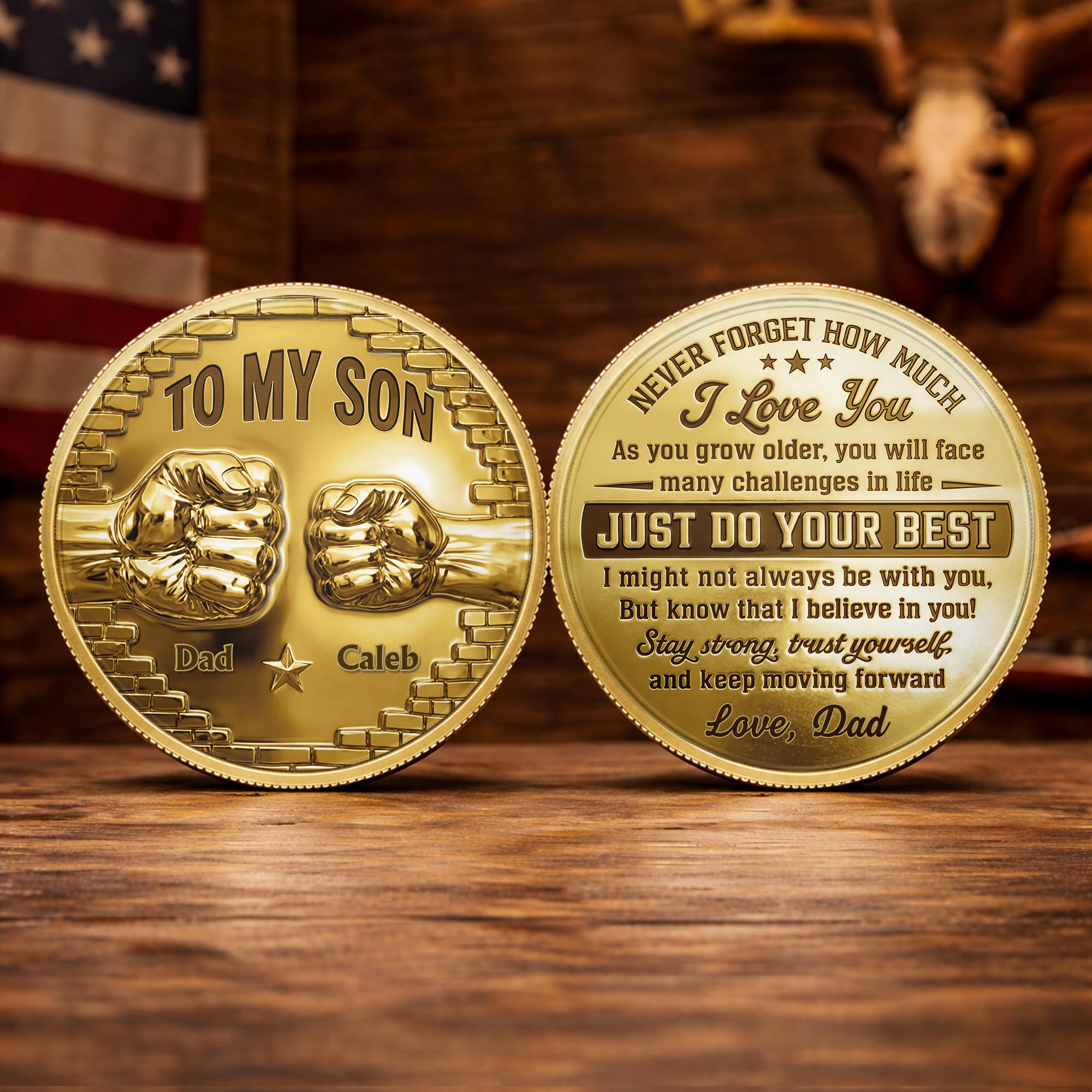 Personalized Fist Bump Commemorative Coin Custom Gift for Son Commemorative Coin GradoCreations