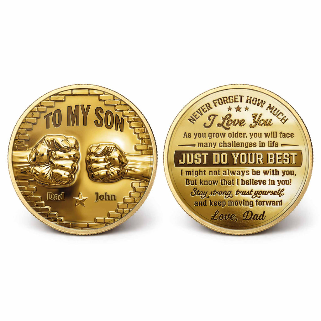 Personalized Fist Bump Commemorative Coin Custom Gift for Son Commemorative Coin GradoCreations