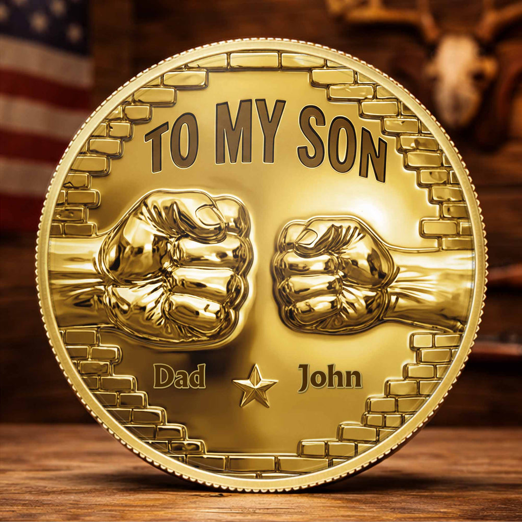 Personalized Fist Bump Commemorative Coin Custom Gift for Son Commemorative Coin GradoCreations