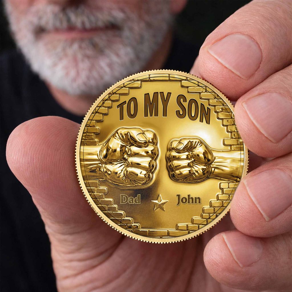 Personalized Fist Bump Commemorative Coin Custom Gift for Son Commemorative Coin GradoCreations
