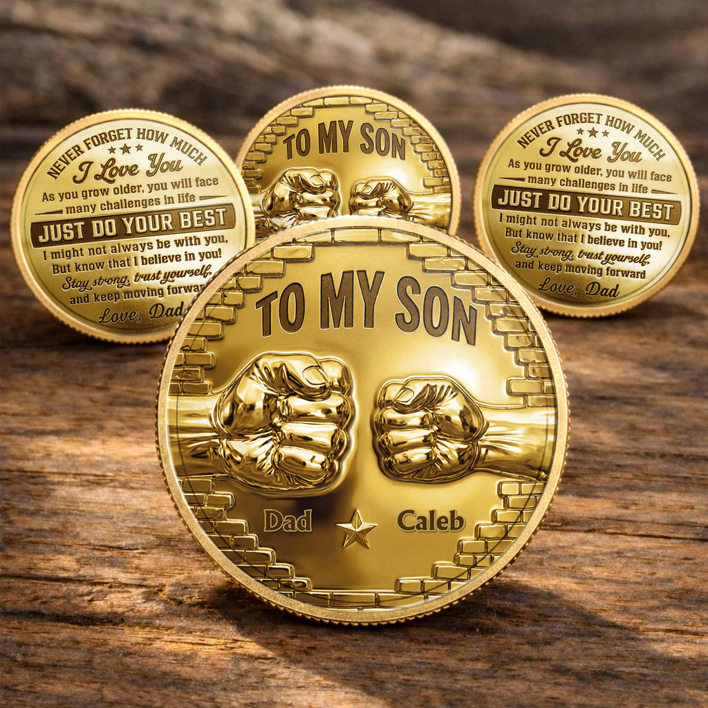 Personalized Fist Bump Commemorative Coin Custom Gift for Son Commemorative Coin GradoCreations