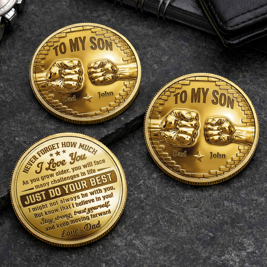 Personalized Fist Bump Commemorative Coin Custom Gift for Son Commemorative Coin GradoCreations