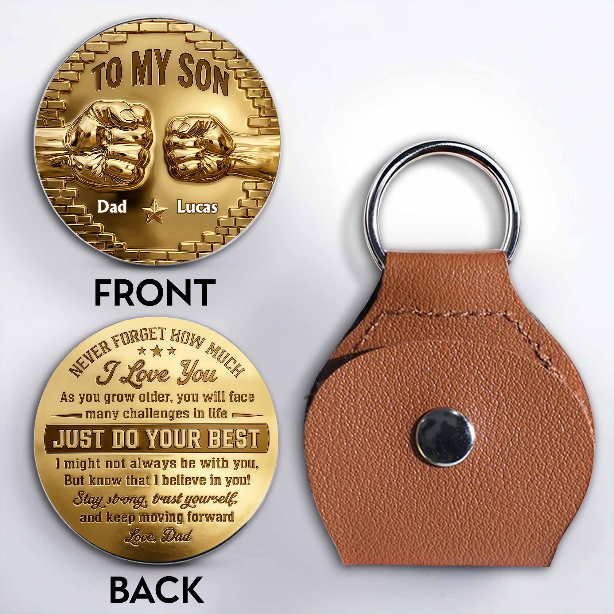 Personalized Pocket Hug Token Custom Message Gift for Son