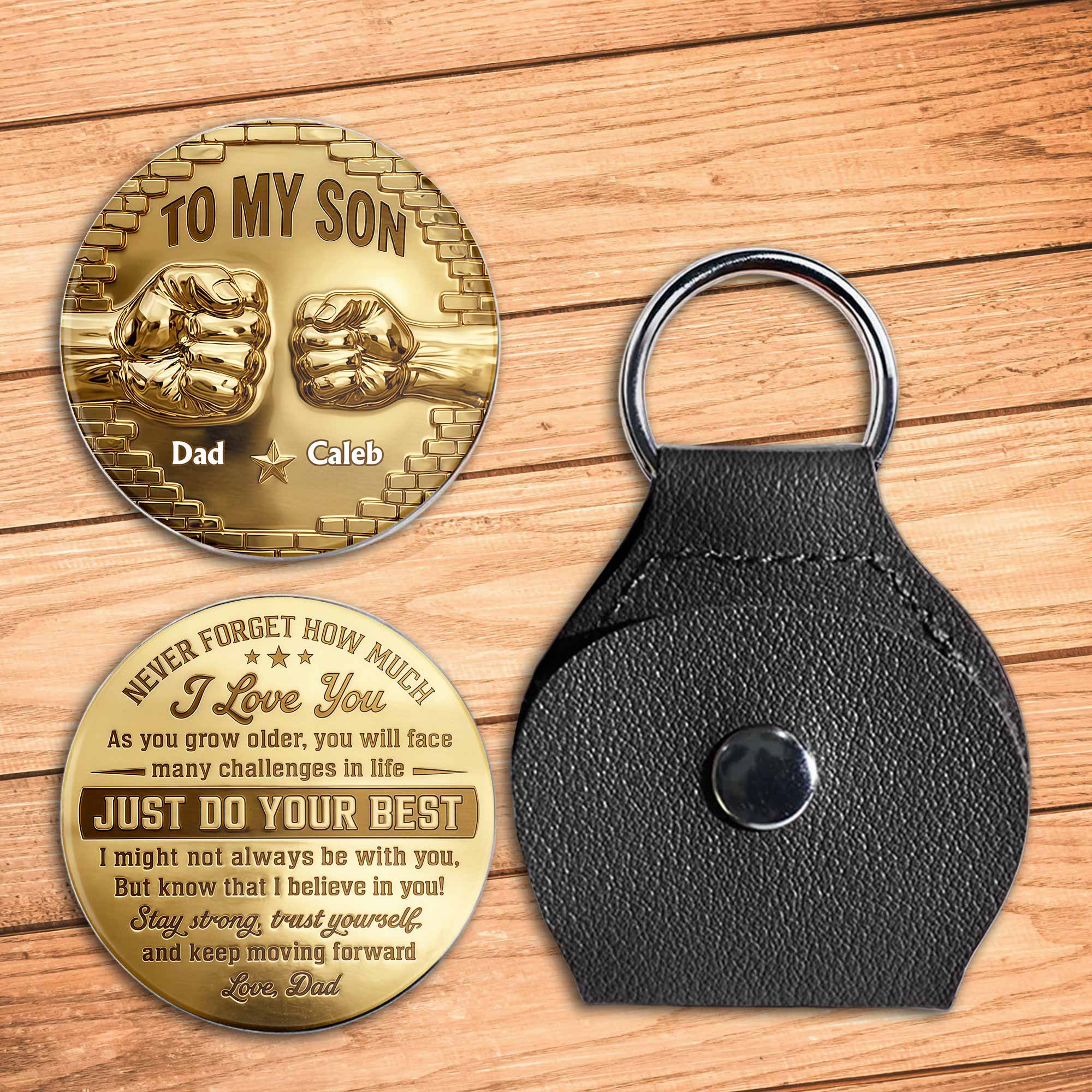 Personalized Pocket Hug Token Custom Message Gift for Son
