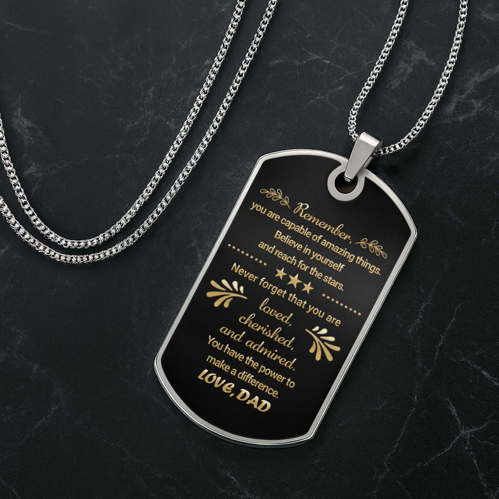 Personalized Dog Tag Necklace Custom Name for Son Gift Dog Tag Necklace GradoCreations
