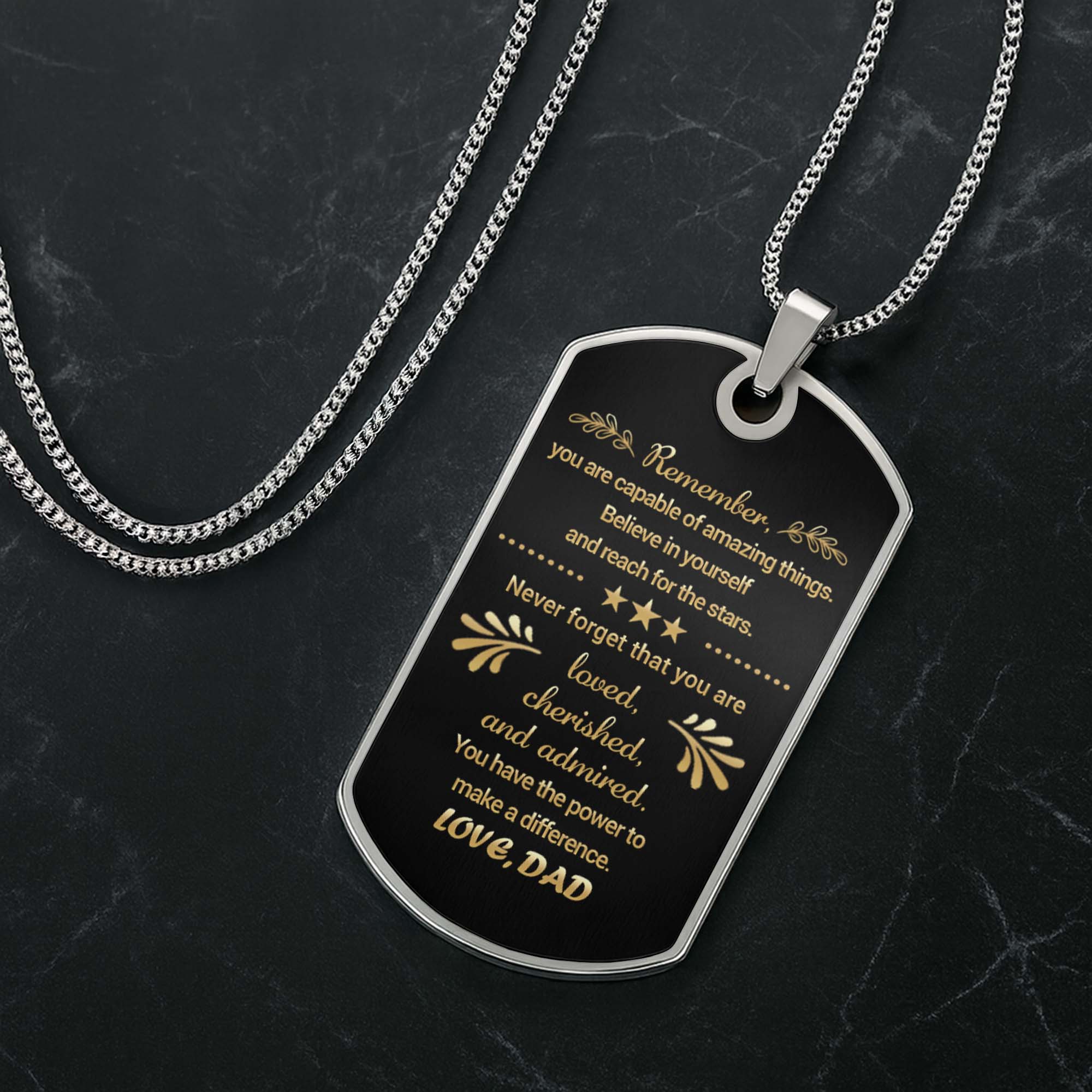 Personalized Dog Tag Necklace Custom Name for Son Gift Dog Tag Necklace GradoCreations