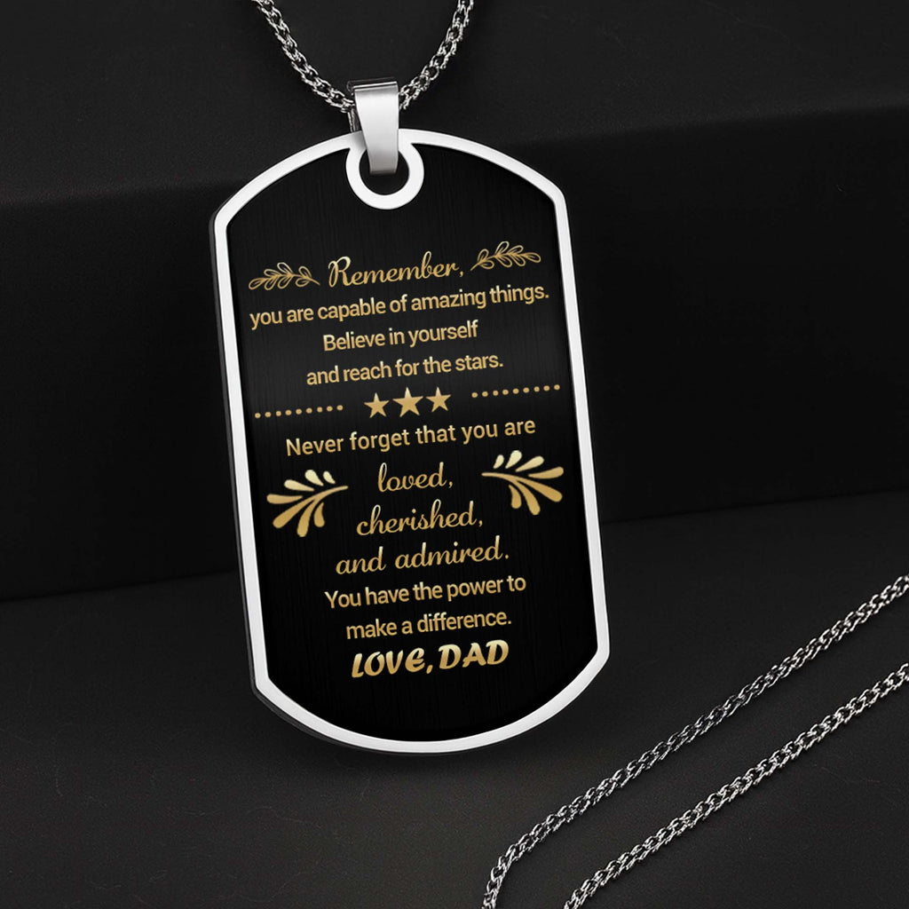 Personalized Dog Tag Necklace Custom Name for Son Gift Dog Tag Necklace GradoCreations