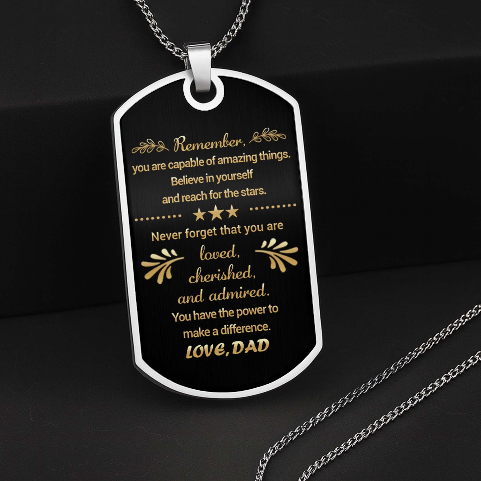 Personalized Dog Tag Necklace Custom Name for Son Gift Dog Tag Necklace GradoCreations