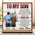 Personalized Wood Plaque for Son with Skyline Design Gift Wood Plaque GradoCreations
