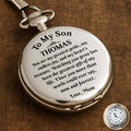 Personalized Engraved Silver Plated Pocket Watch Gift for Son Pocket Watch GradoCreations