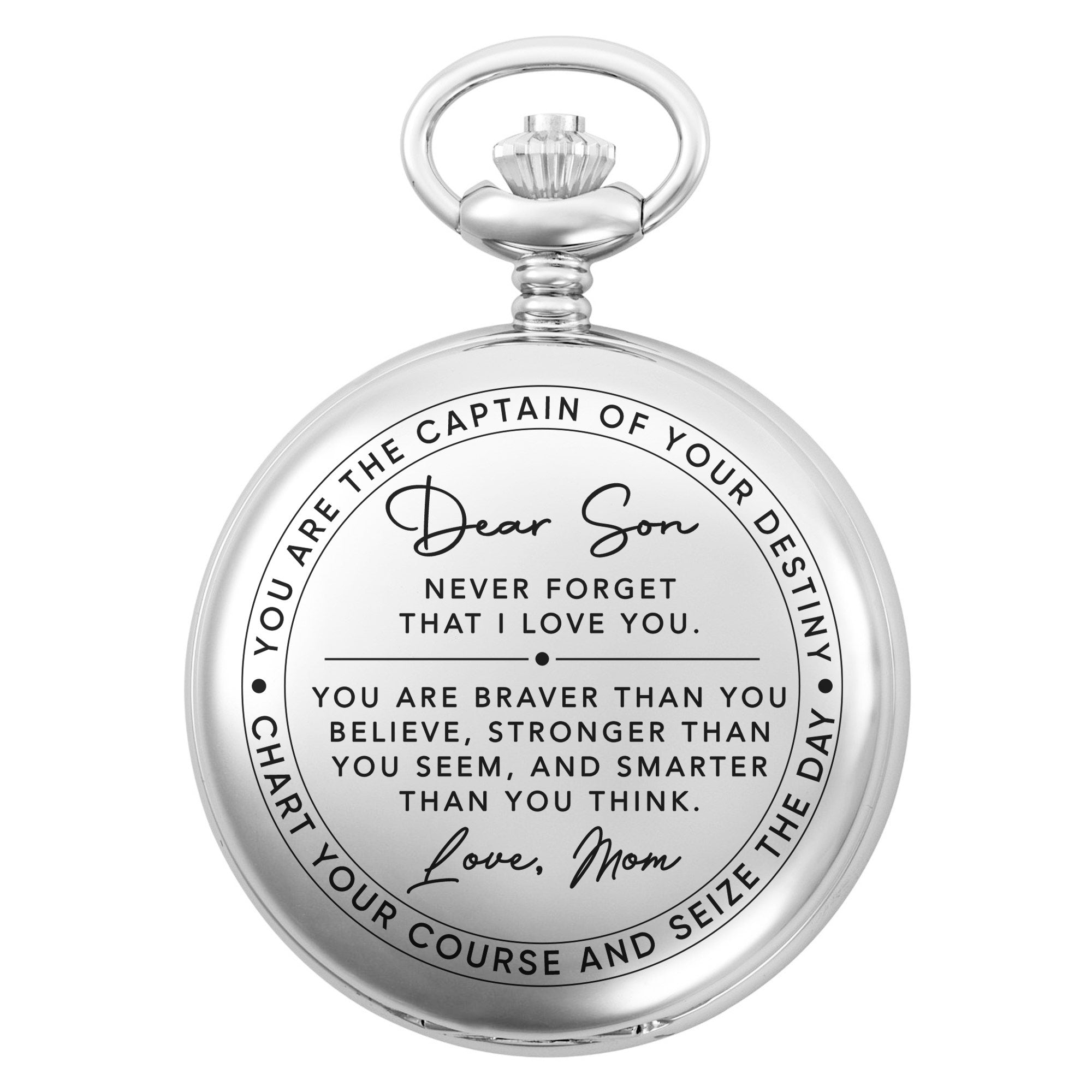 Personalized Silver-Plated Pocket Watch Custom Gift for Son Pocket Watch GradoCreations