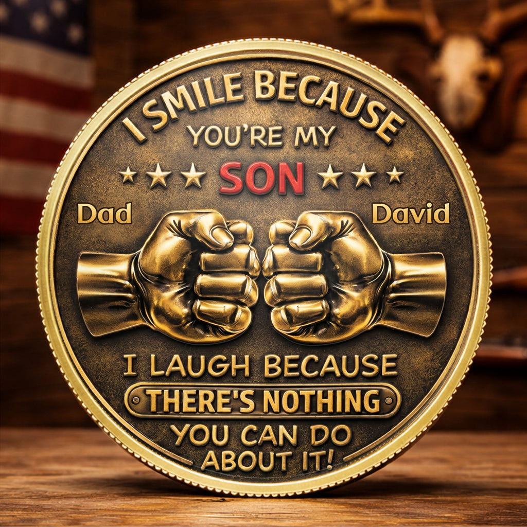Personalized Commemorative Coin Custom Fist Bump Gift for Son Commemorative Coin GradoCreations