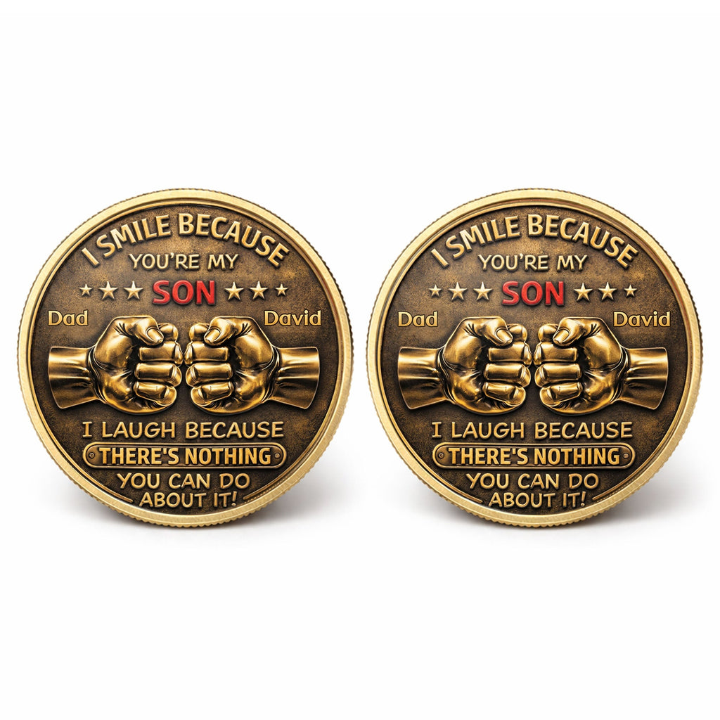 Personalized Commemorative Coin Custom Fist Bump Gift for Son Commemorative Coin GradoCreations