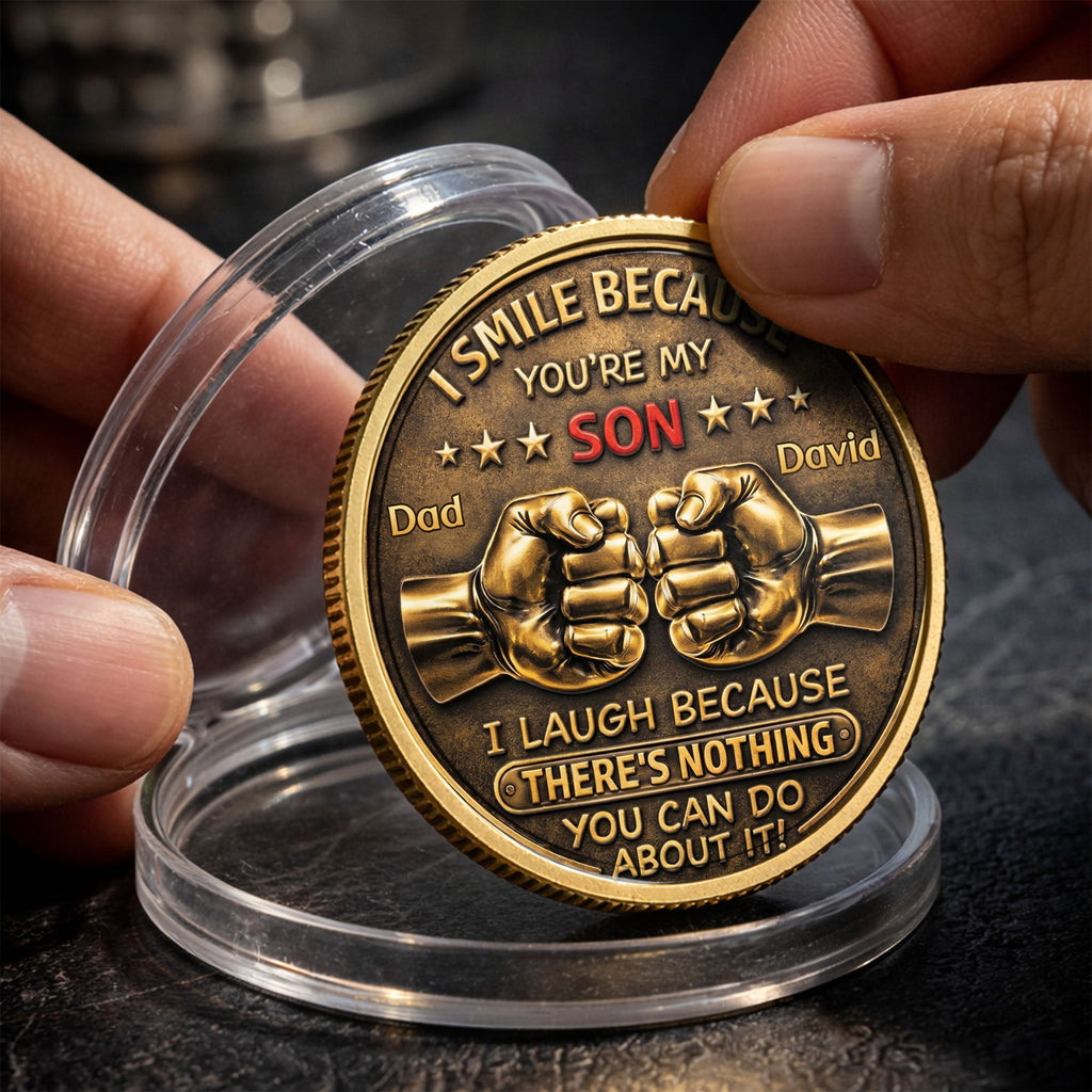 Personalized Commemorative Coin Custom Fist Bump Gift for Son Commemorative Coin GradoCreations