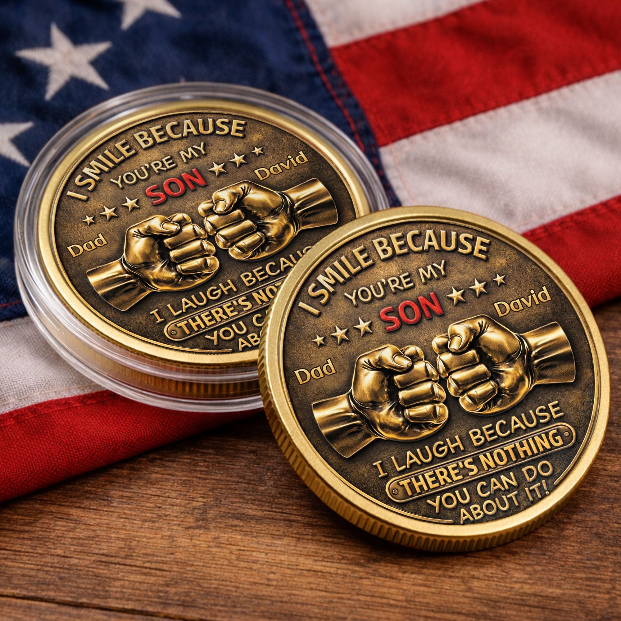 Personalized Commemorative Coin Custom Fist Bump Gift for Son Commemorative Coin GradoCreations