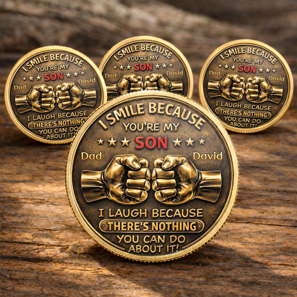 Personalized Commemorative Coin Custom Fist Bump Gift for Son Commemorative Coin GradoCreations