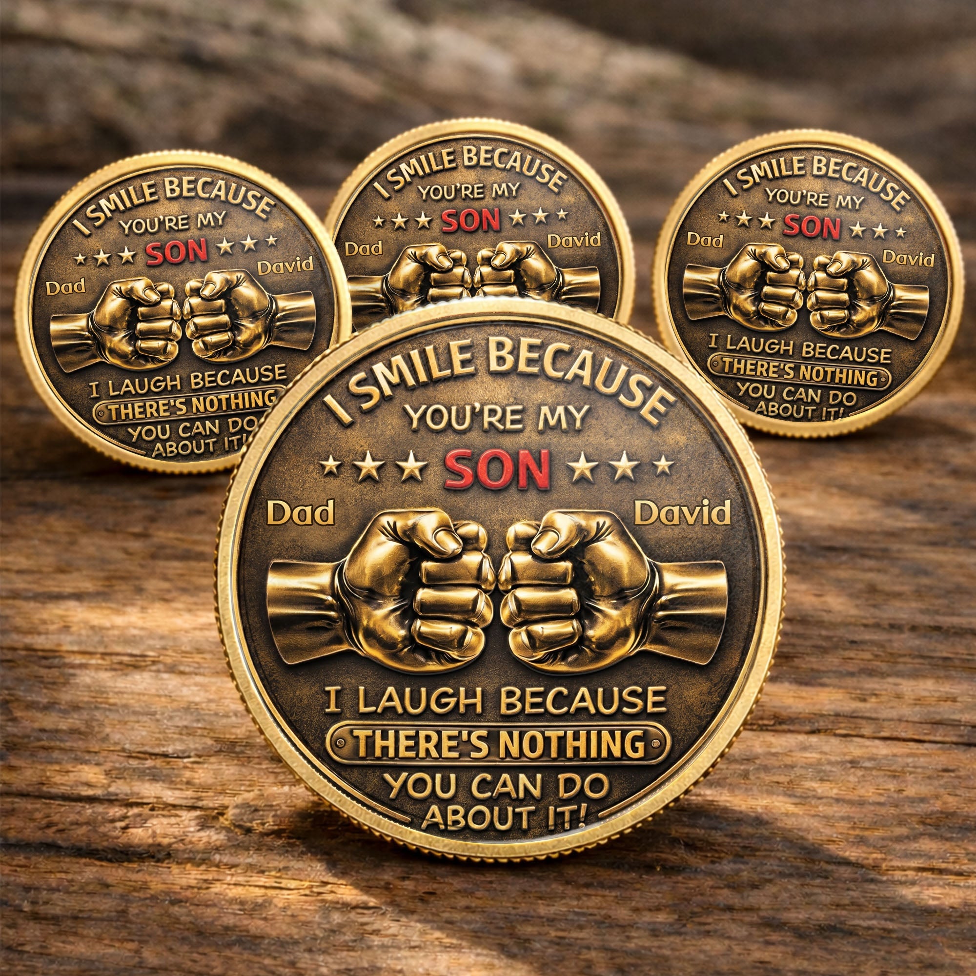 Personalized Commemorative Coin Custom Fist Bump Gift for Son Commemorative Coin GradoCreations