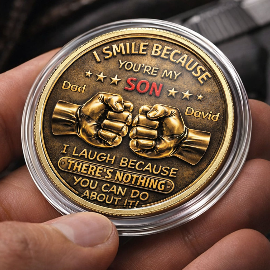 Personalized Commemorative Coin Custom Fist Bump Gift for Son Commemorative Coin GradoCreations