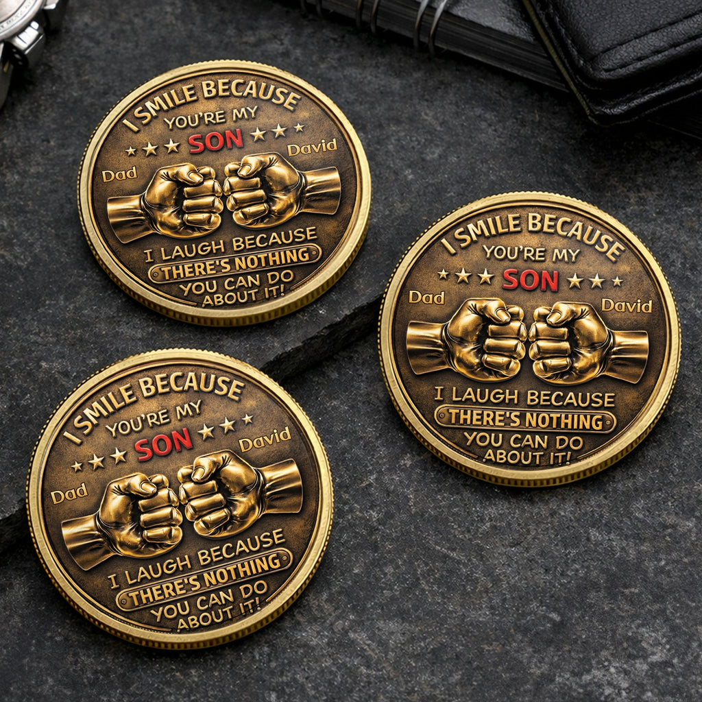 Personalized Commemorative Coin Custom Fist Bump Gift for Son Commemorative Coin GradoCreations
