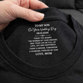 Personalized Wedding Day T-Shirt Custom Inside Neck Print for Son Basic Shirt, Print inside back collar GradoCreations